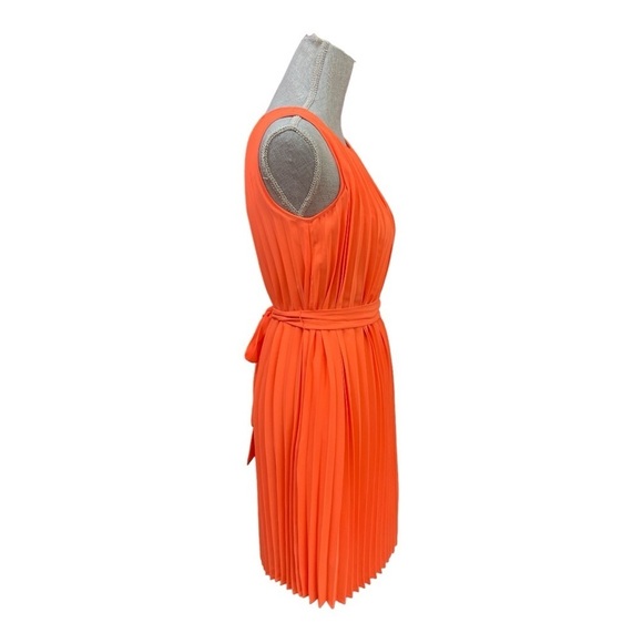 Banana Republic Orange Pleated Midi Dress - Picture 6 of 10